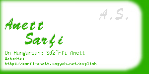 anett sarfi business card